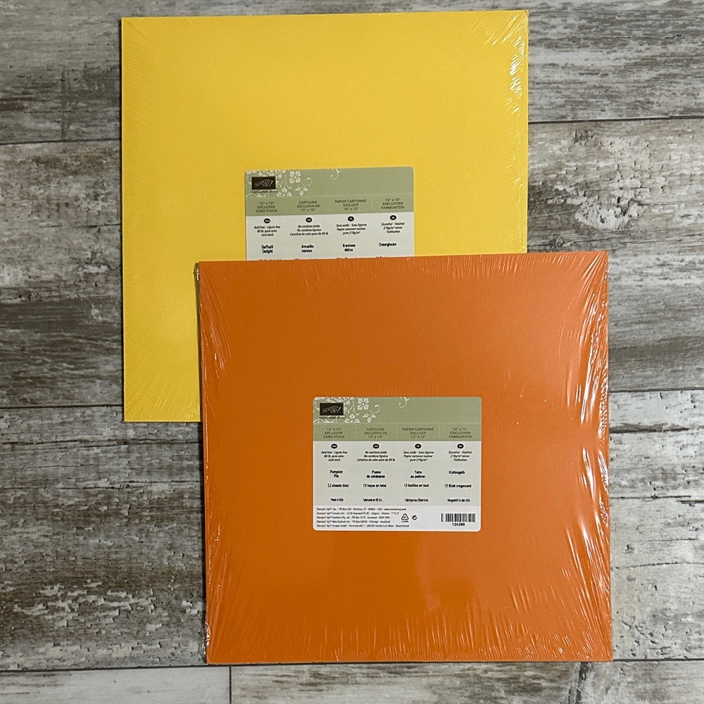 Stampin’ Up! Pumpkin Pie and Daffodil Delight Card Stock 12” x 12”